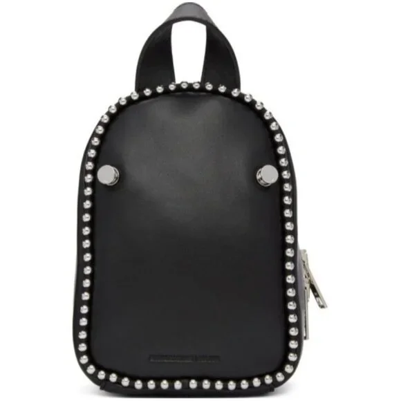 Alexander Wang Black Leather Mini Backpack Attica Studded Silver Hardware